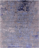Abstract Contemporary Hand Knotted Wool & Silk Rug - 8' 0" X 10' 2" - Golden Nile
