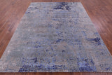 Abstract Contemporary Hand Knotted Wool & Silk Rug - 8' 0" X 10' 2" - Golden Nile
