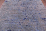 Abstract Contemporary Hand Knotted Wool & Silk Rug - 8' 0" X 10' 2" - Golden Nile