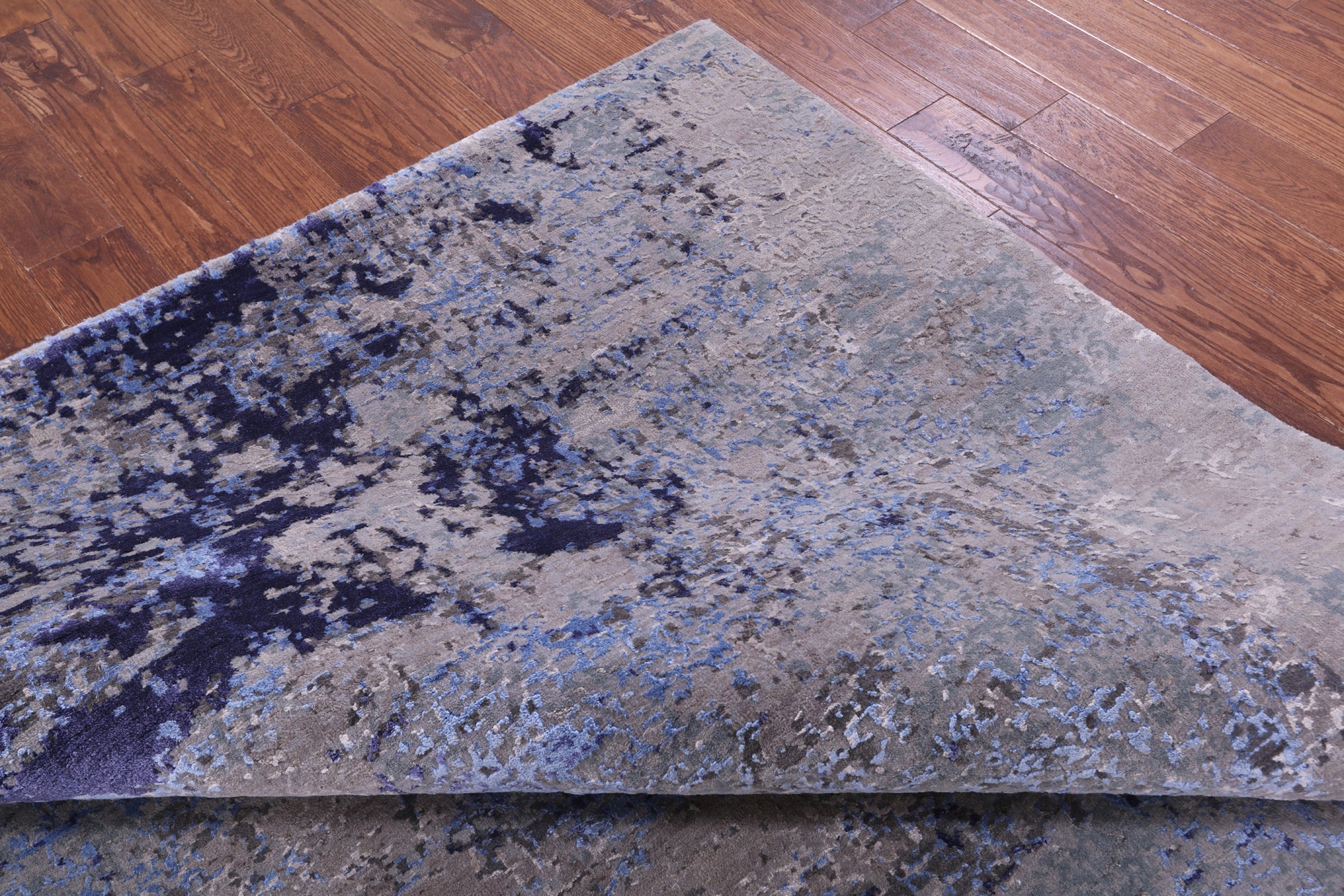 Abstract Contemporary Hand Knotted Wool & Silk Rug - 8' 0" X 10' 2" - Golden Nile