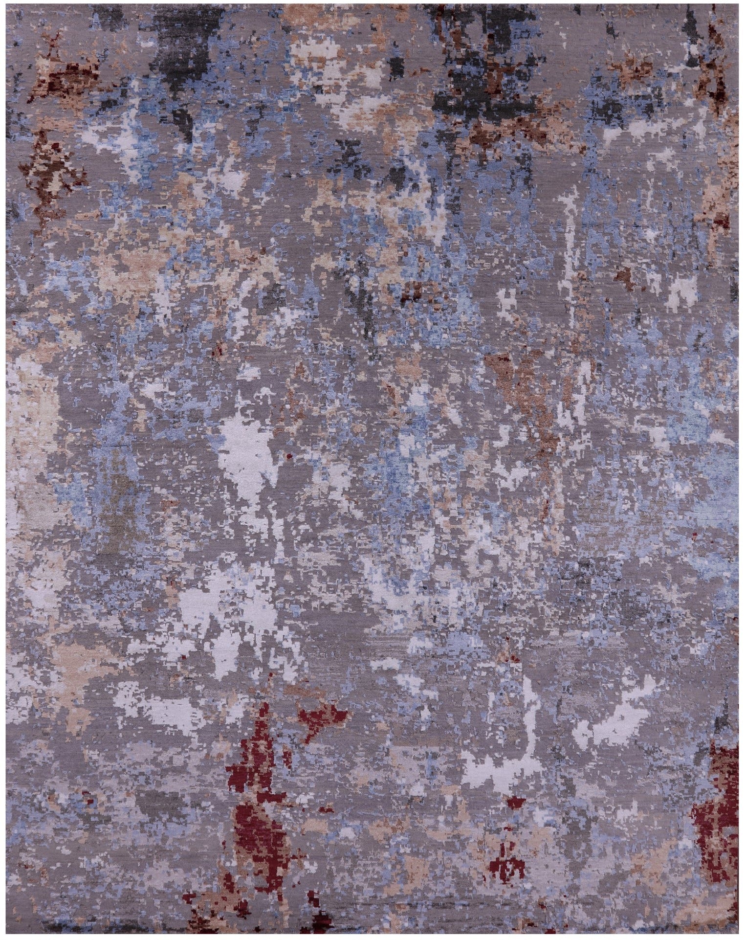 Abstract Contemporary Handmade Wool & Silk Rug - 8' 1" X 10' 0" - Golden Nile