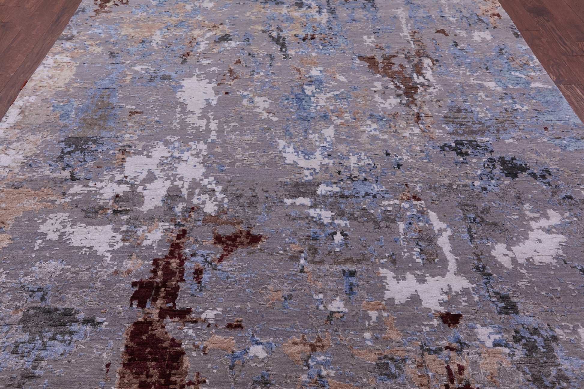 Abstract Contemporary Handmade Wool & Silk Rug - 8' 1" X 10' 0" - Golden Nile
