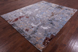 Abstract Contemporary Handmade Wool & Silk Rug - 8' 1" X 10' 0" - Golden Nile