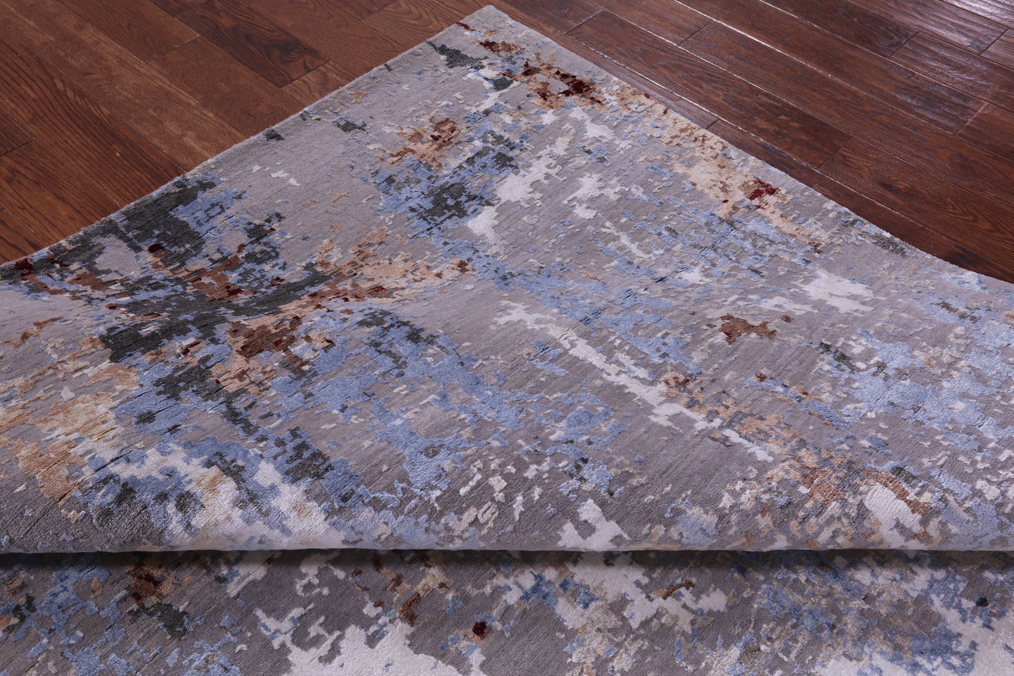 Abstract Contemporary Handmade Wool & Silk Rug - 8' 1" X 10' 0" - Golden Nile