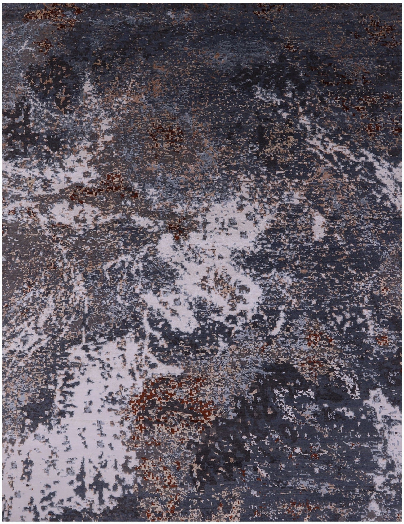 Abstract Contemporary Handmade Wool & Silk Rug - 8' 0" X 10' 3" - Golden Nile