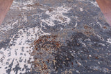Abstract Contemporary Handmade Wool & Silk Rug - 8' 0" X 10' 3" - Golden Nile