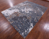 Abstract Contemporary Handmade Wool & Silk Rug - 8' 0" X 10' 3" - Golden Nile