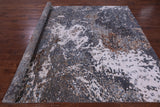 Abstract Contemporary Handmade Wool & Silk Rug - 8' 0" X 10' 3" - Golden Nile