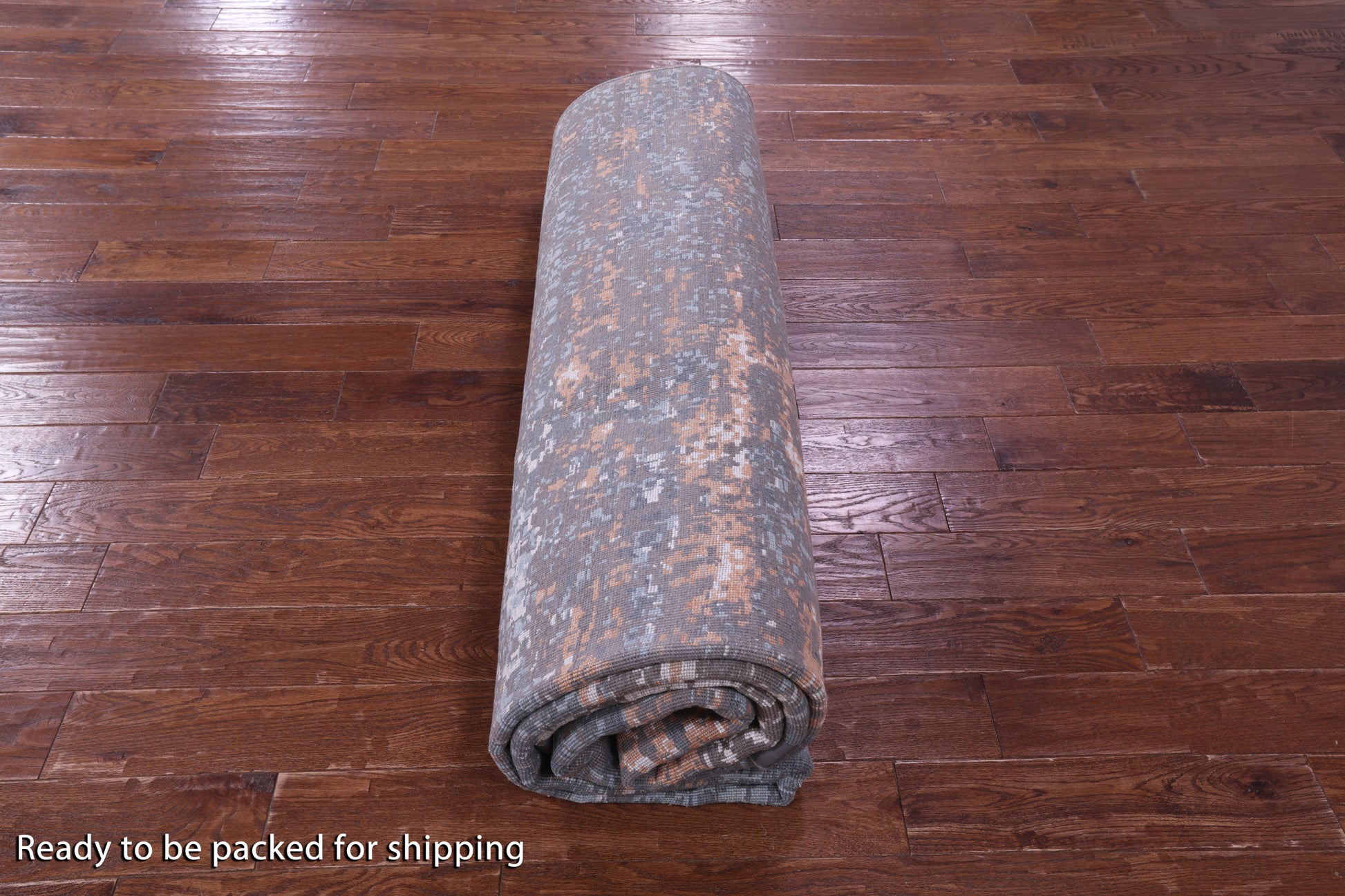 Abstract Contemporary Hand Knotted Wool & Silk Rug - 9' 2" X 11' 10" - Golden Nile