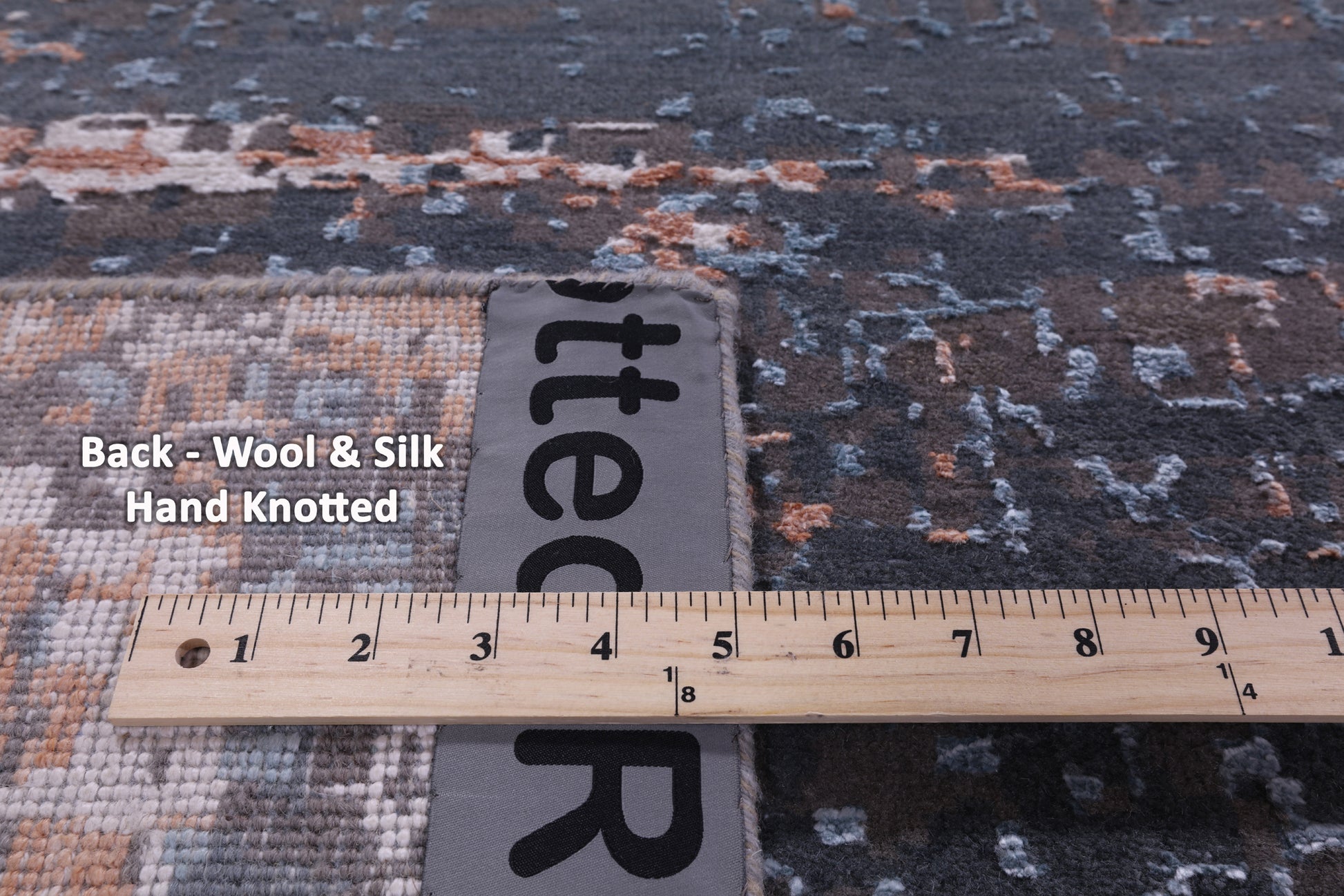 Abstract Contemporary Hand Knotted Wool & Silk Rug - 9' 2" X 11' 10" - Golden Nile
