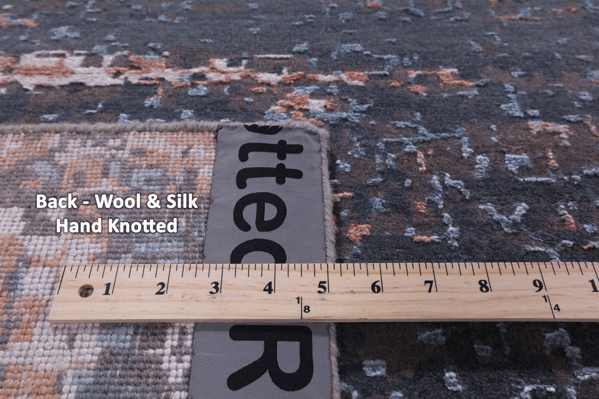 Abstract Contemporary Hand Knotted Wool & Silk Rug - 9' 2" X 11' 10" - Golden Nile