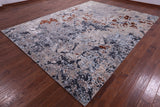 Abstract Contemporary Handmade Wool & Silk Rug - 8' 11" X 12' 1" - Golden Nile