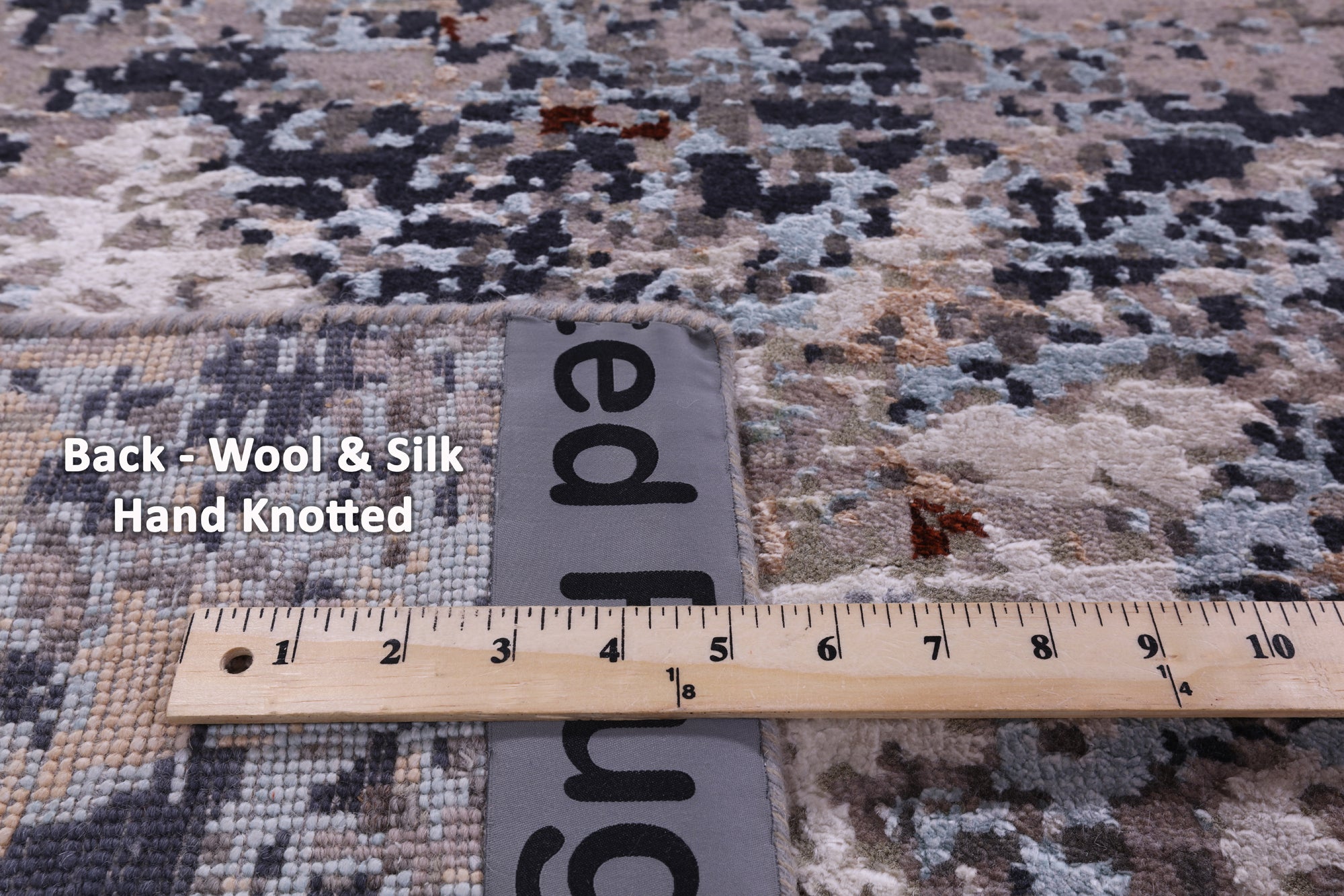 Abstract Contemporary Handmade Wool & Silk Rug - 8' 11" X 12' 1" - Golden Nile