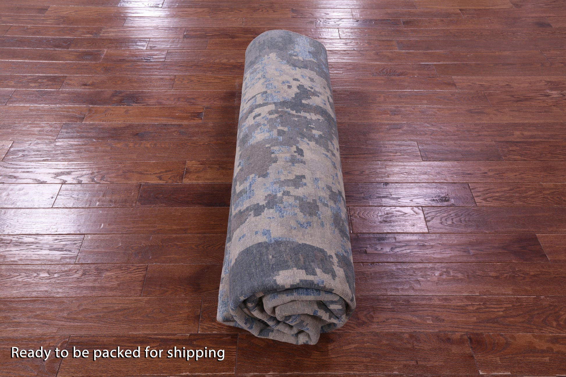 Abstract Contemporary Hand Knotted Wool & Silk Rug - 9' 2" X 12' 1" - Golden Nile