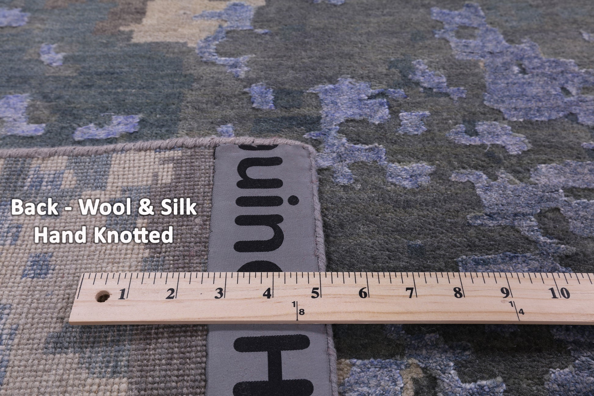 Abstract Contemporary Hand Knotted Wool & Silk Rug - 9' 2" X 12' 1" - Golden Nile
