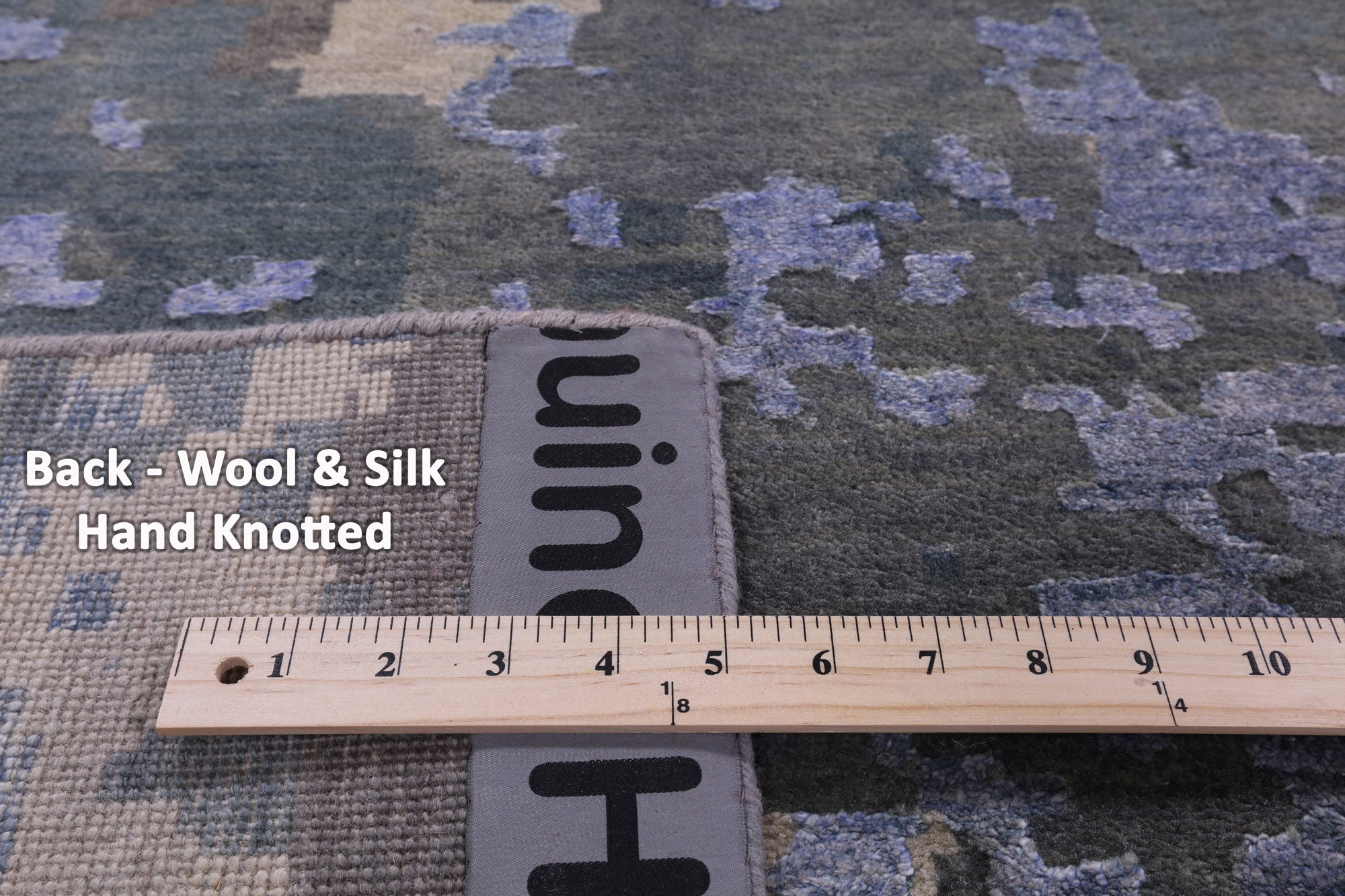 Abstract Contemporary Hand Knotted Wool & Silk Rug - 9' 2" X 12' 1" - Golden Nile