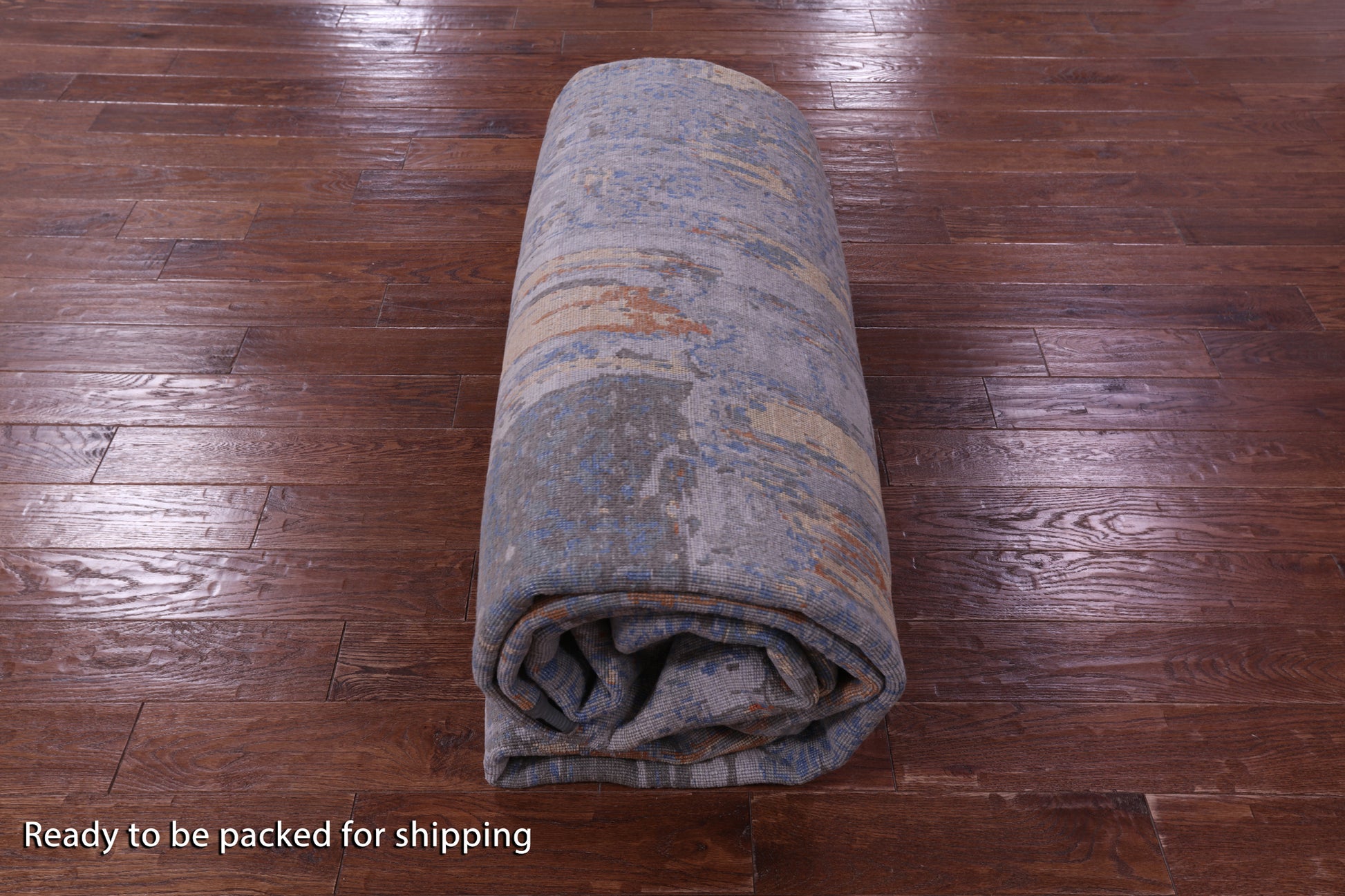 Abstract Contemporary Hand Knotted Wool & Silk Rug - 10' 0" X 14' 1" - Golden Nile