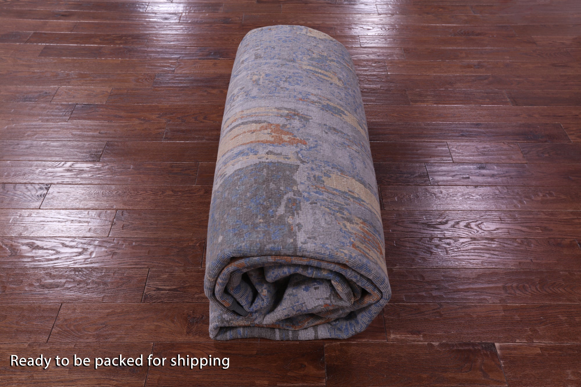 Abstract Contemporary Hand Knotted Wool & Silk Rug - 10' 0" X 14' 1" - Golden Nile
