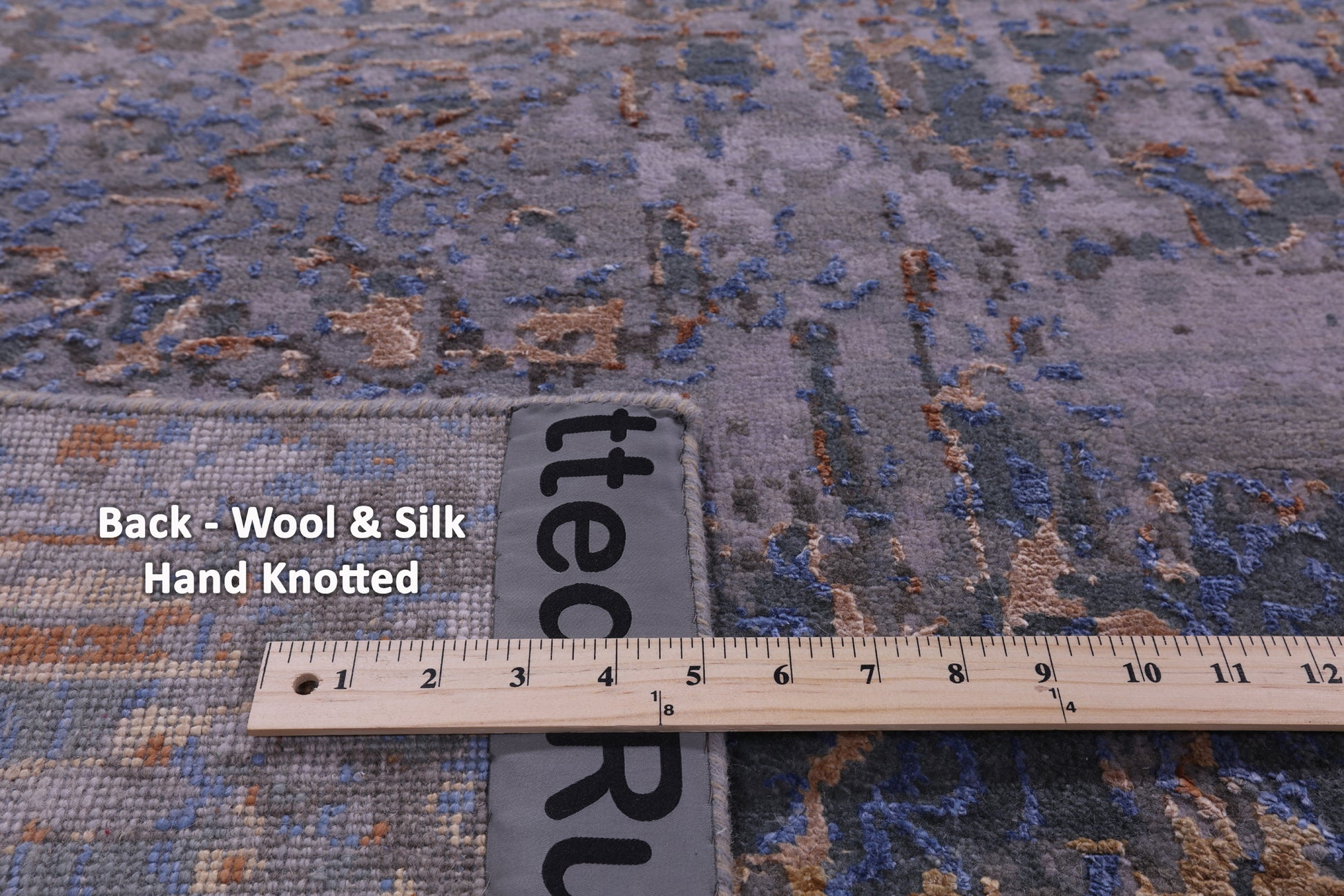 Abstract Contemporary Hand Knotted Wool & Silk Rug - 10' 0" X 14' 1" - Golden Nile
