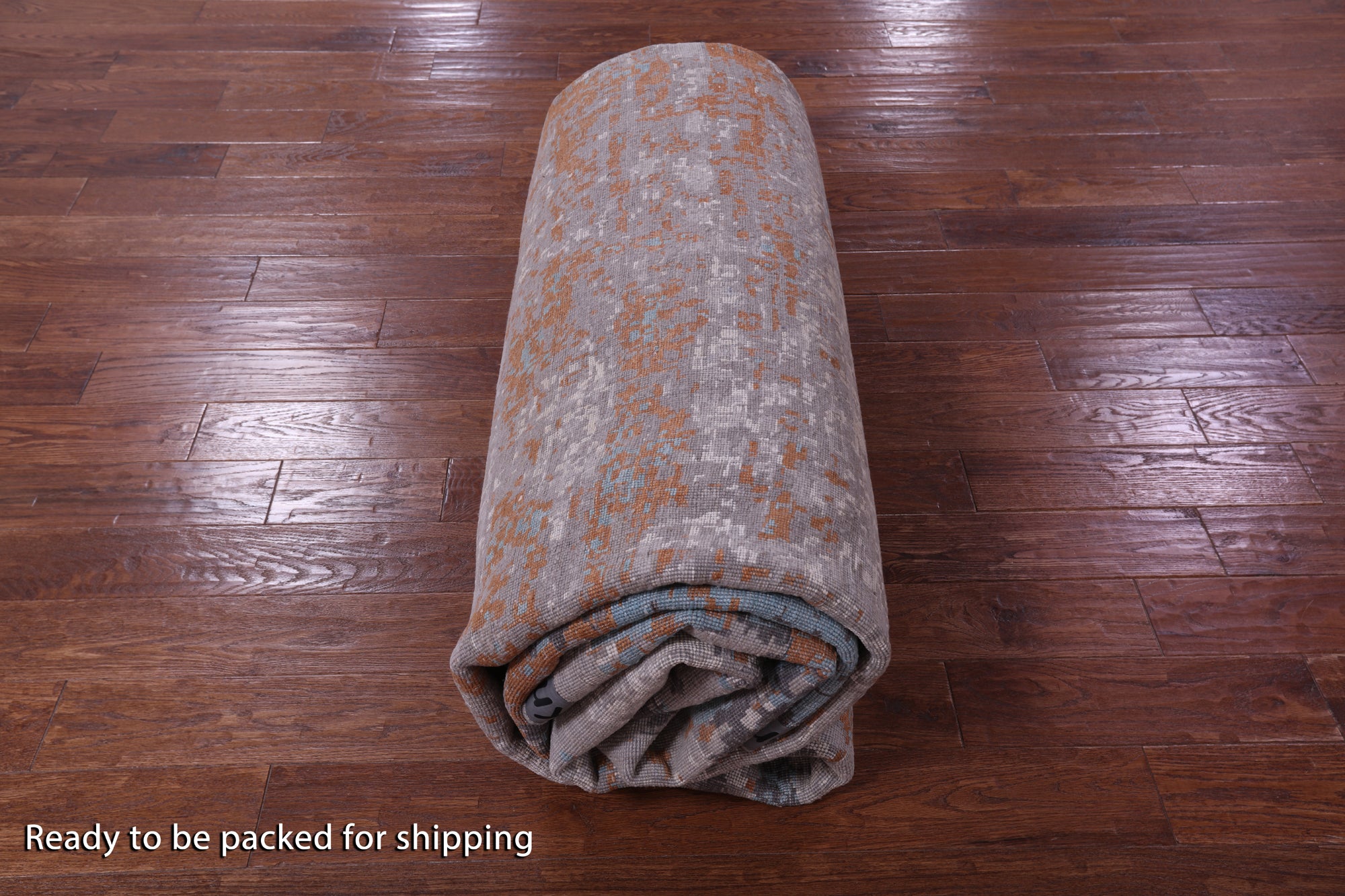 Abstract Contemporary Hand Knotted Wool & Silk Rug - 10' 1" X 14' 2" - Golden Nile