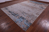 Abstract Contemporary Hand Knotted Wool & Silk Rug - 10' 1" X 14' 2" - Golden Nile