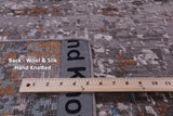 Abstract Contemporary Hand Knotted Wool & Silk Rug - 10' 1" X 14' 2" - Golden Nile