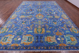 Blue Heriz Serapi Hand Knotted Wool Rug - 12' 2" X 15' 2" - Golden Nile