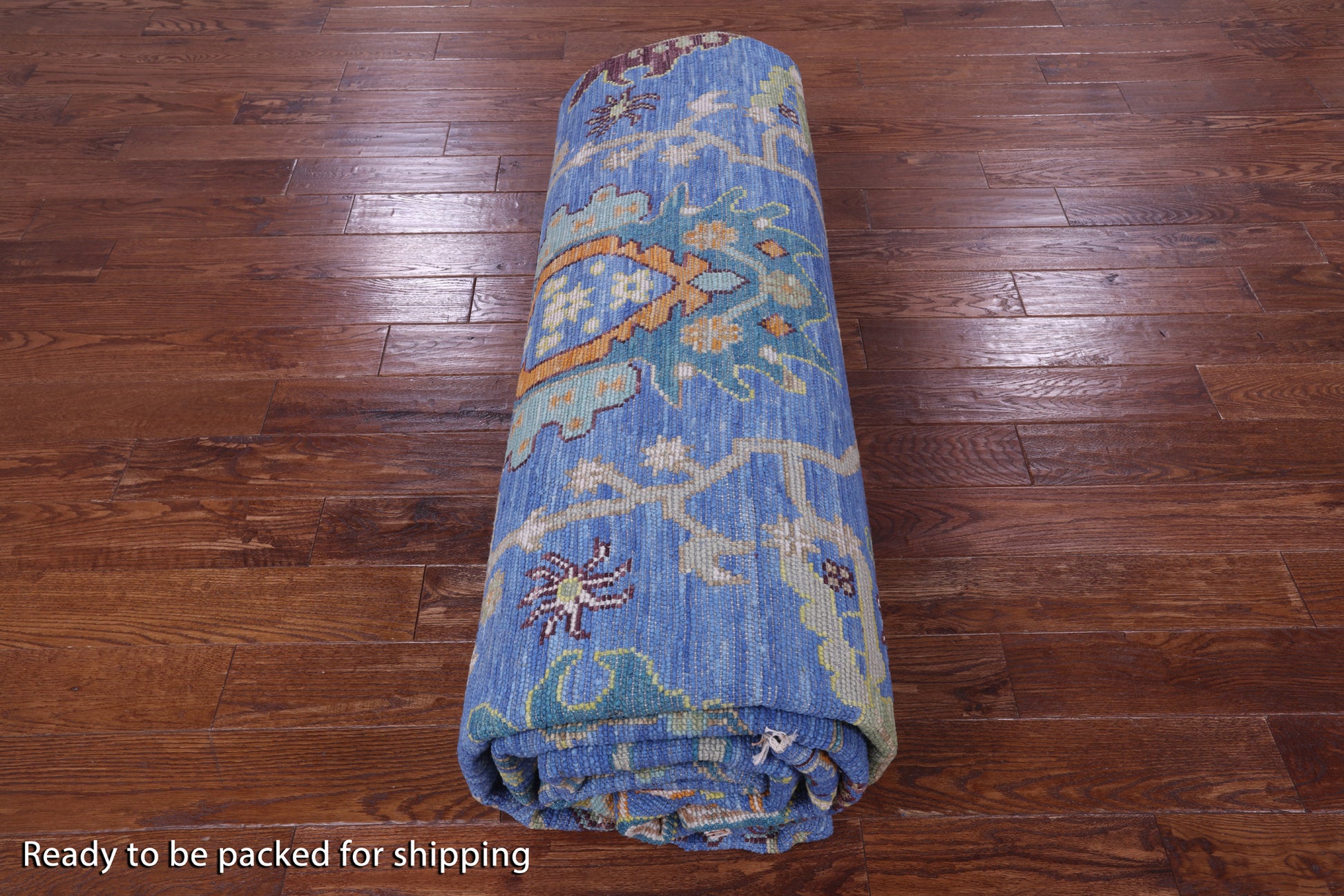 Blue Heriz Serapi Hand Knotted Wool Rug - 12' 2" X 15' 2" - Golden Nile