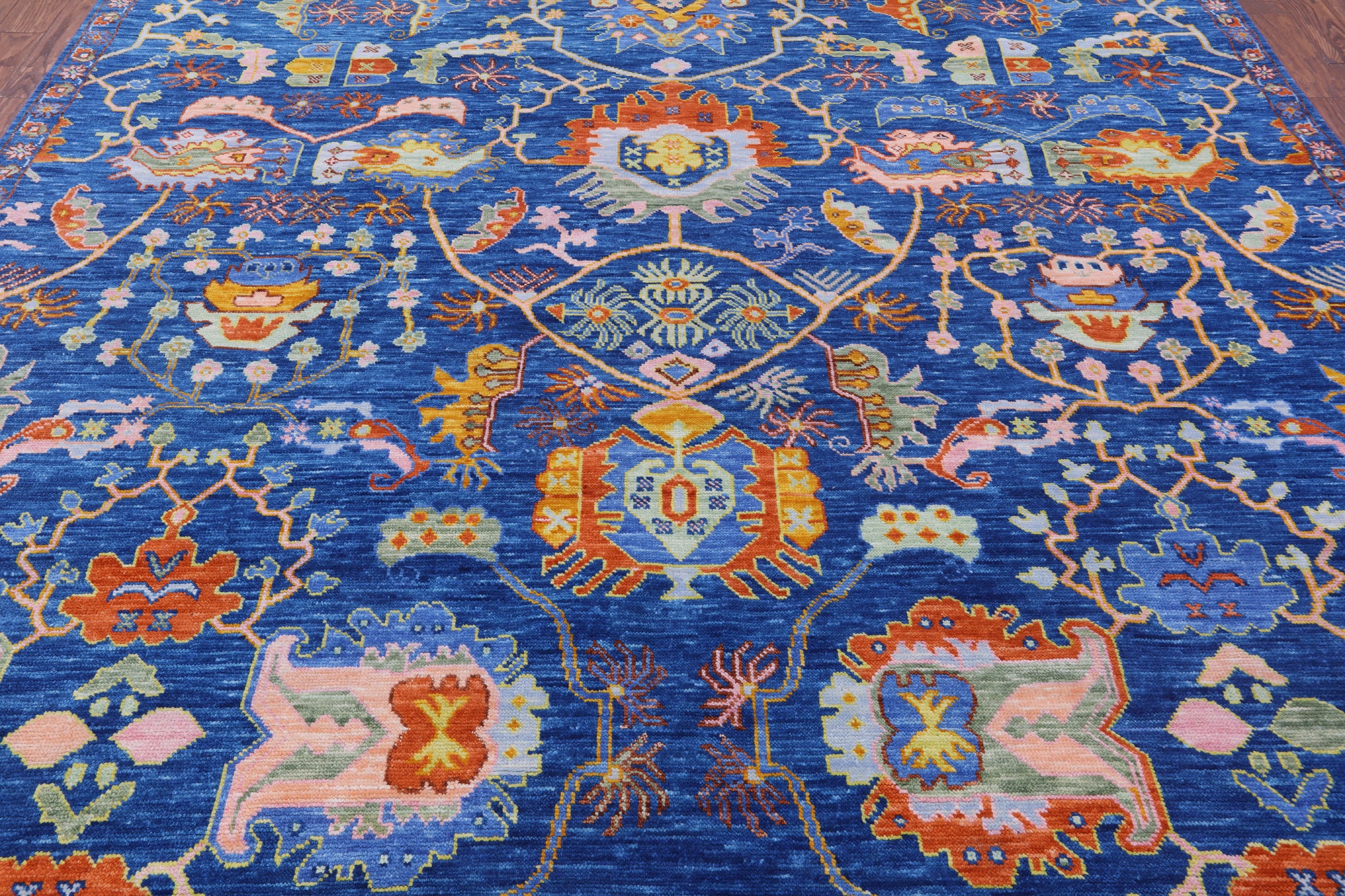 Blue Square Heriz Serapi Hand Knotted Wool Rug - 10' 1" X 10' 3" - Golden Nile