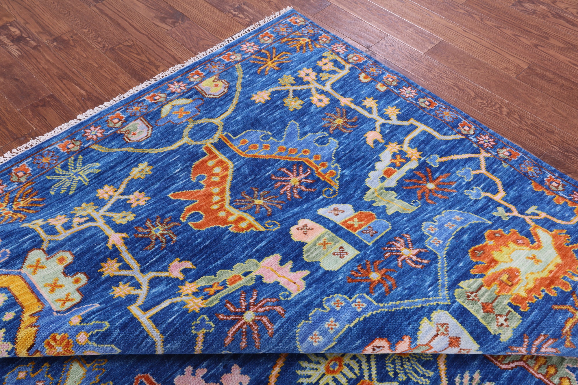 Blue Square Heriz Serapi Hand Knotted Wool Rug - 10' 1" X 10' 3" - Golden Nile