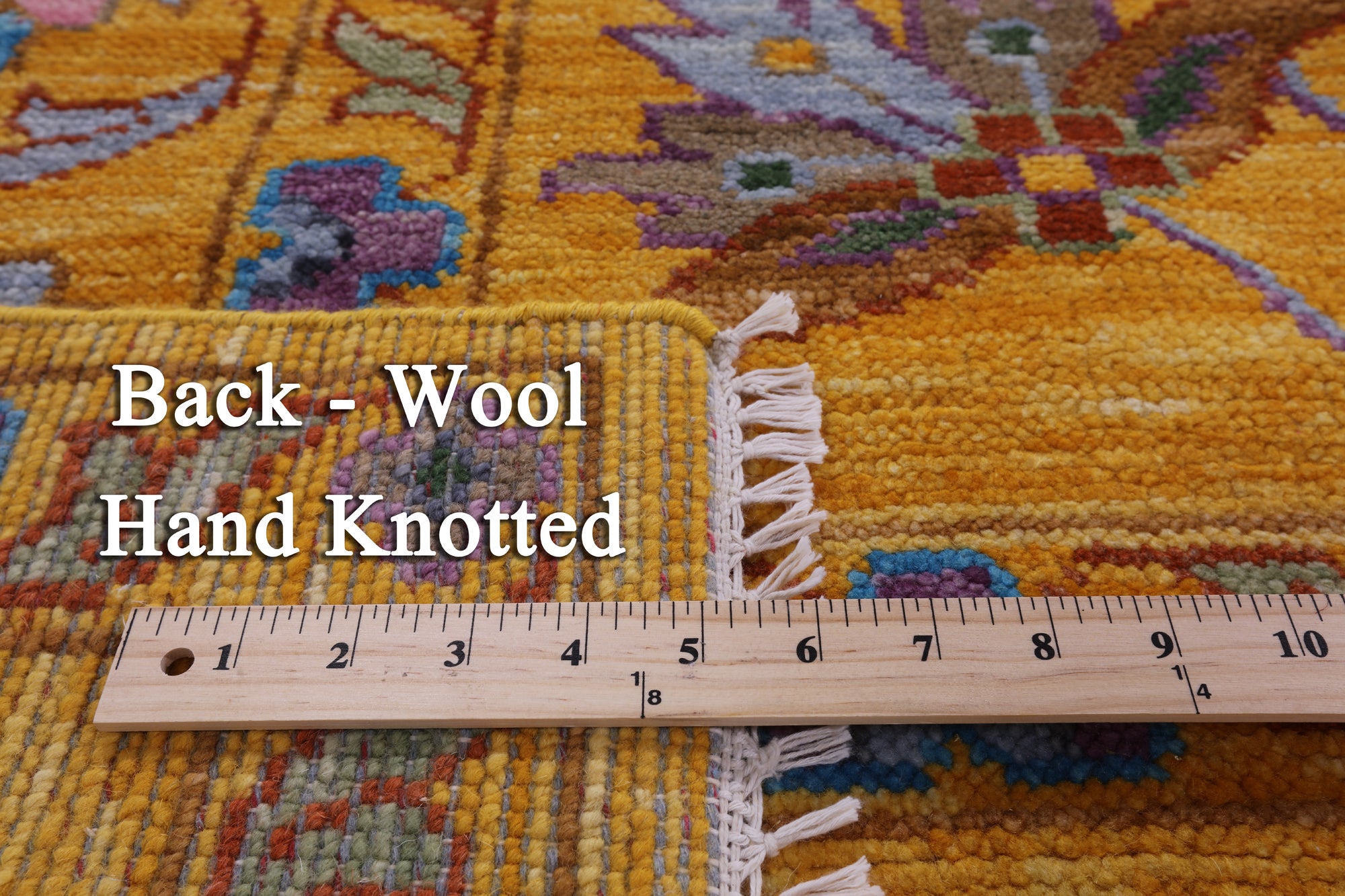 Gold Persian Tabriz Hand Knotted Wool Rug - 10' 3" X 13' 11" - Golden Nile