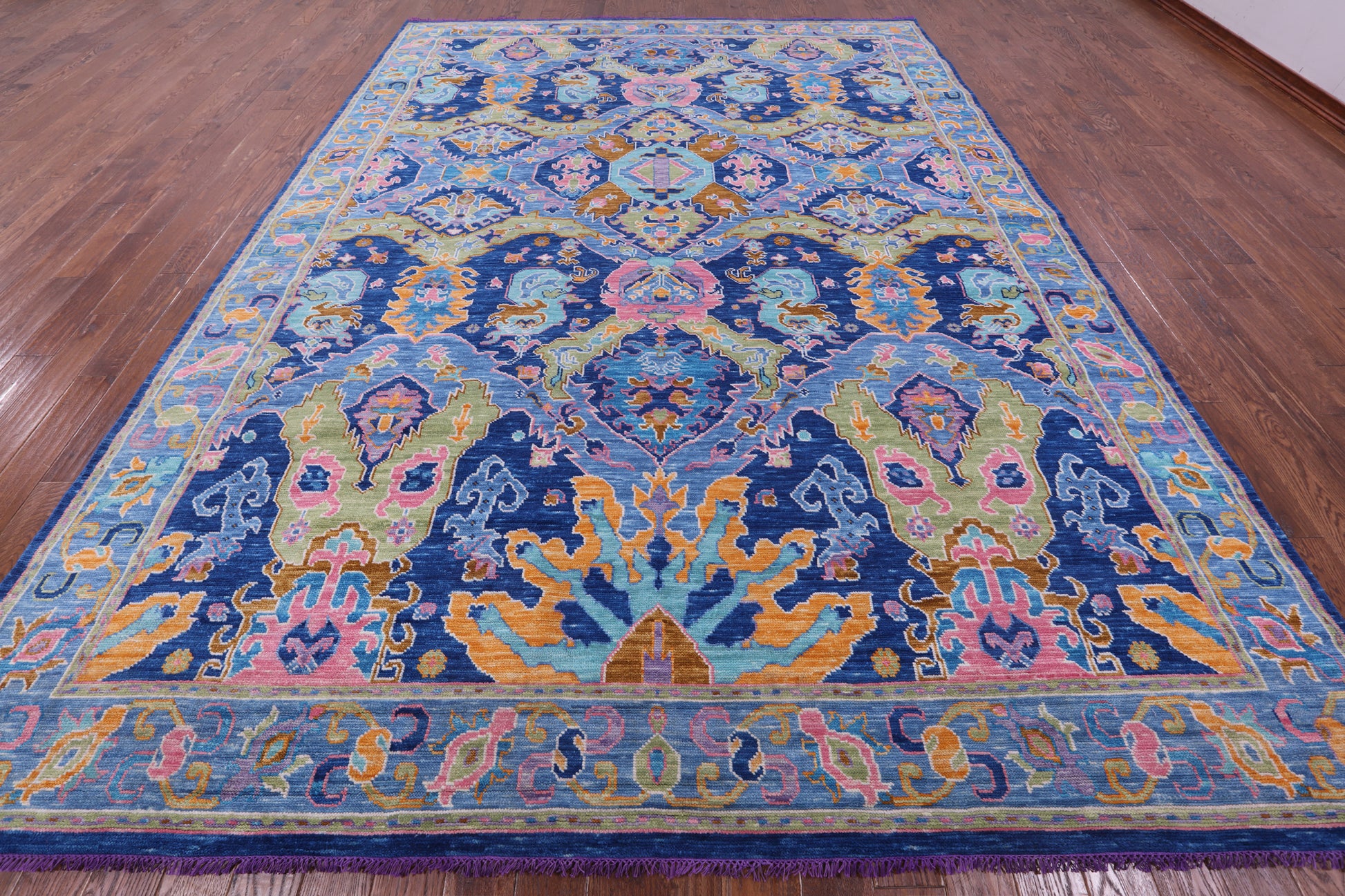 Blue Kazak Hand Knotted Wool Rug - 10' 4" X 13' 11" - Golden Nile