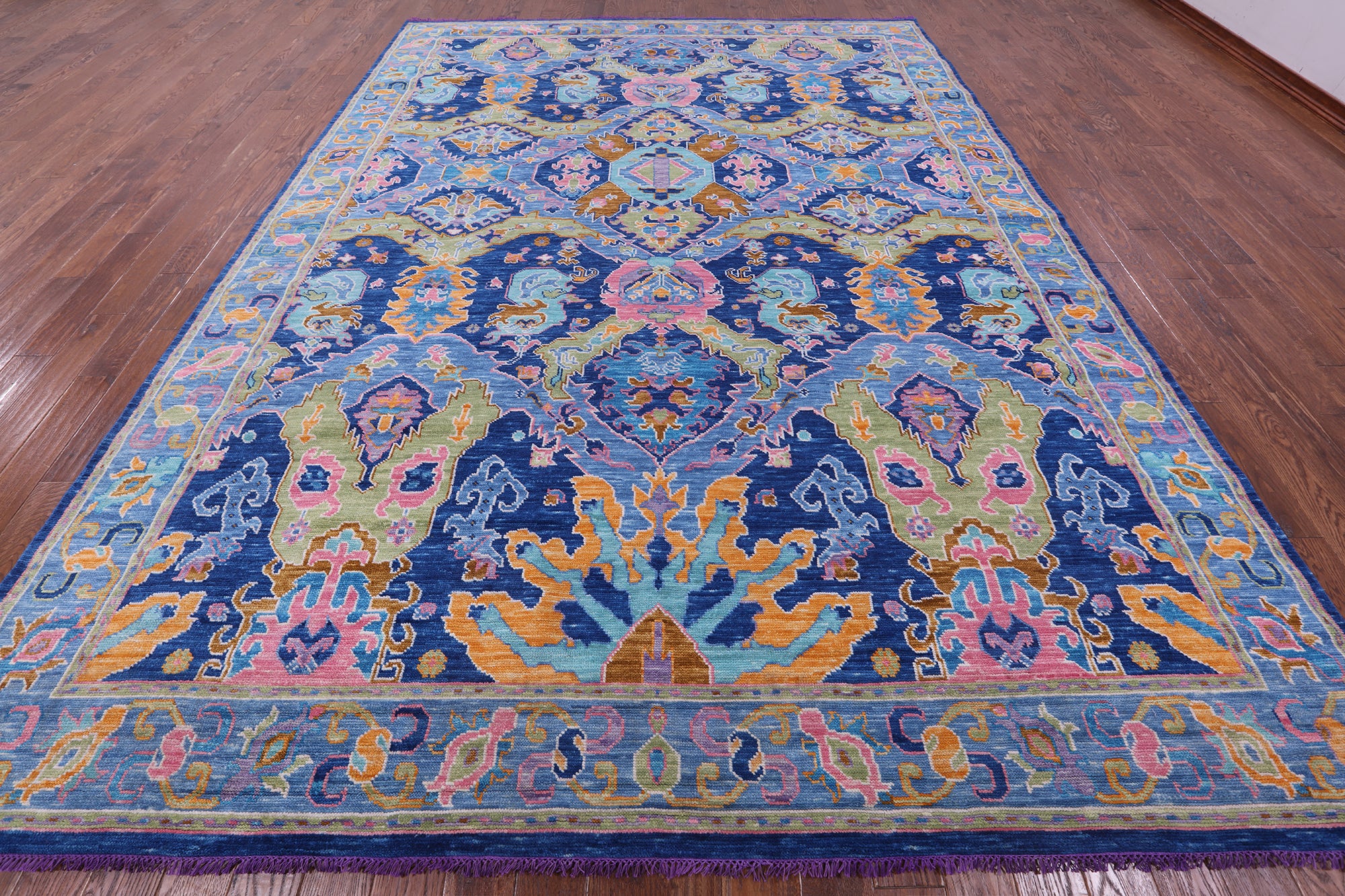 Blue Kazak Hand Knotted Wool Rug - 10' 4" X 13' 11" - Golden Nile