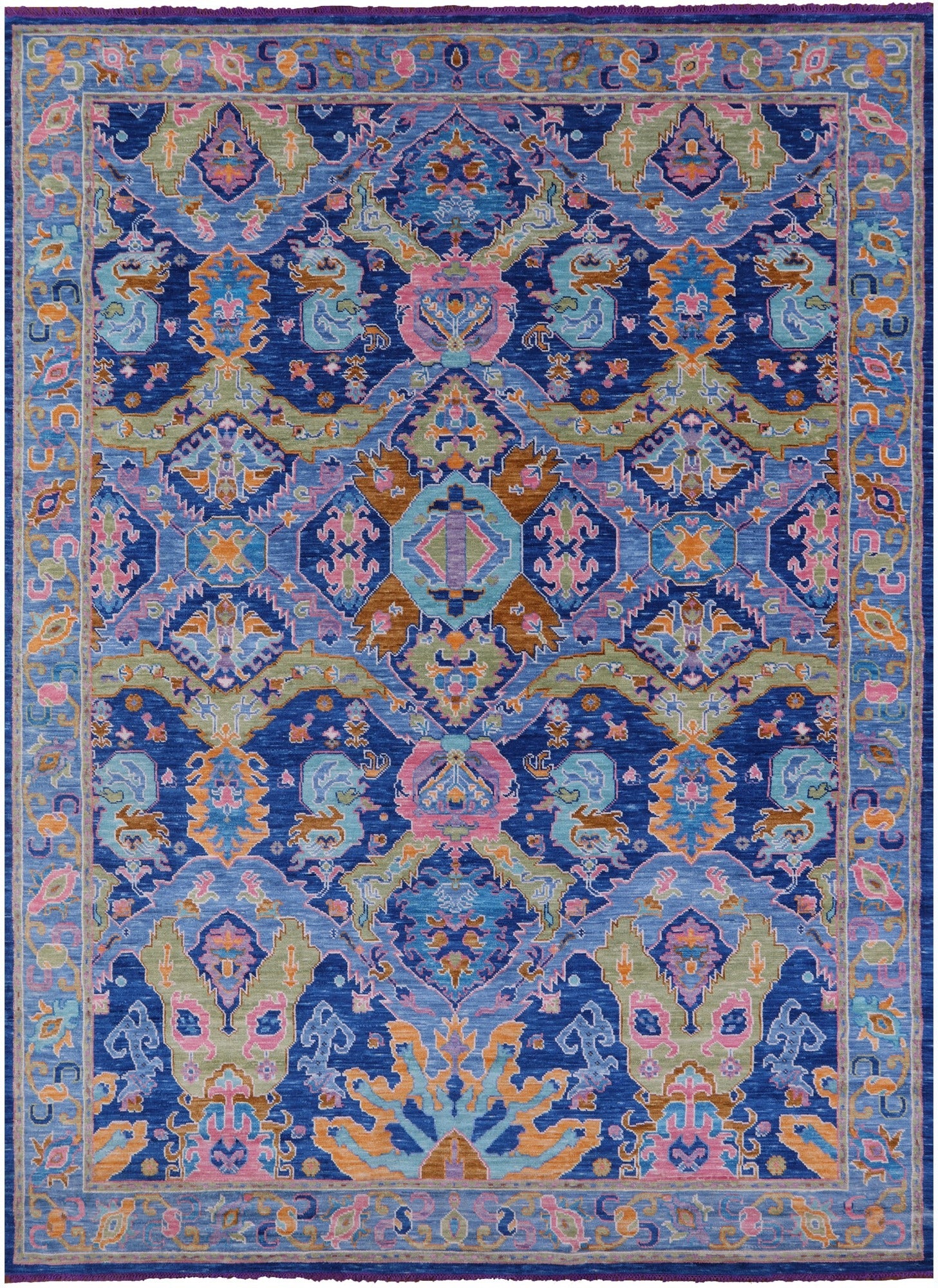 Blue Kazak Hand Knotted Wool Rug - 10' 4" X 13' 11" - Golden Nile
