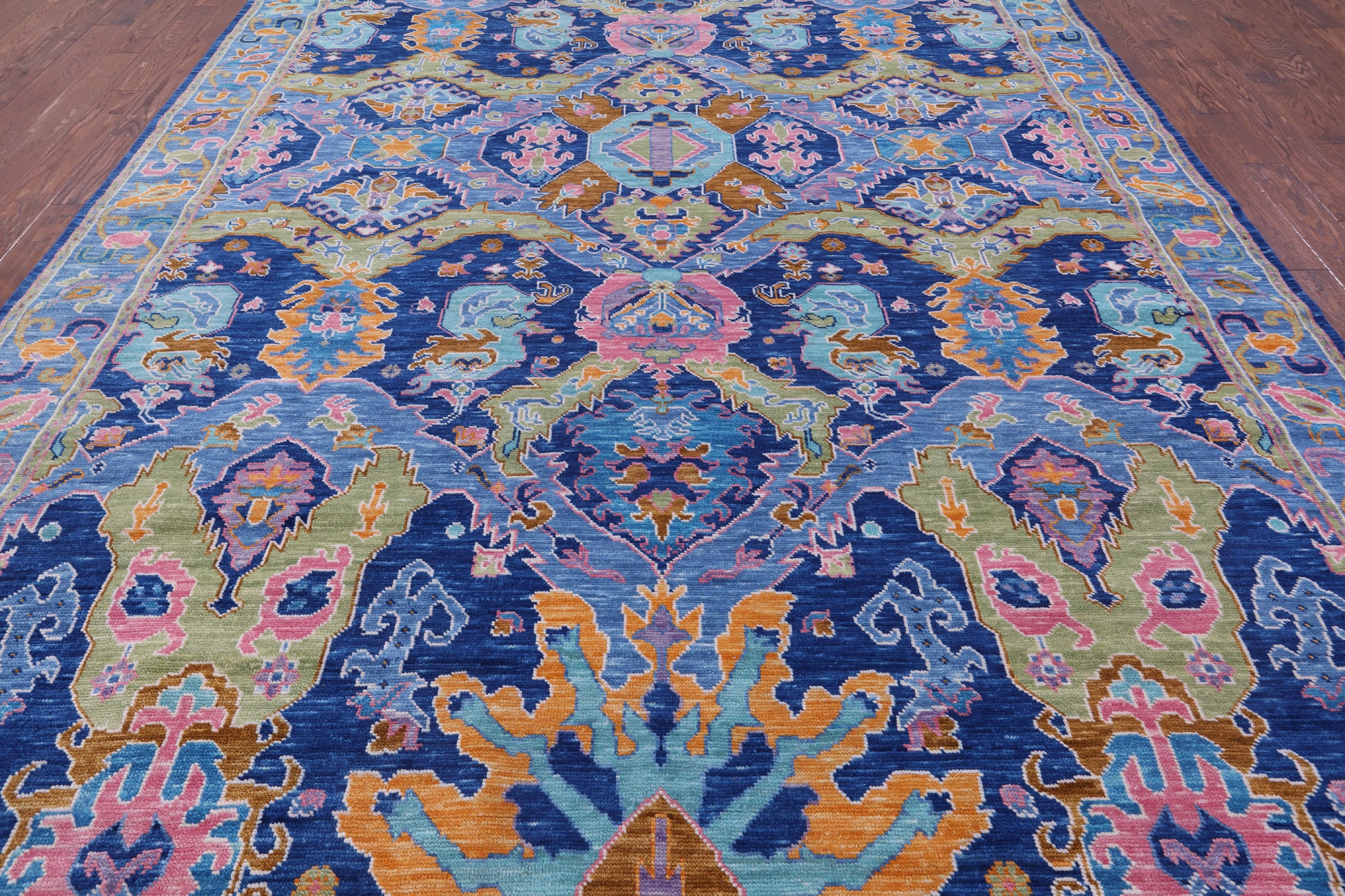 Blue Kazak Hand Knotted Wool Rug - 10' 4" X 13' 11" - Golden Nile