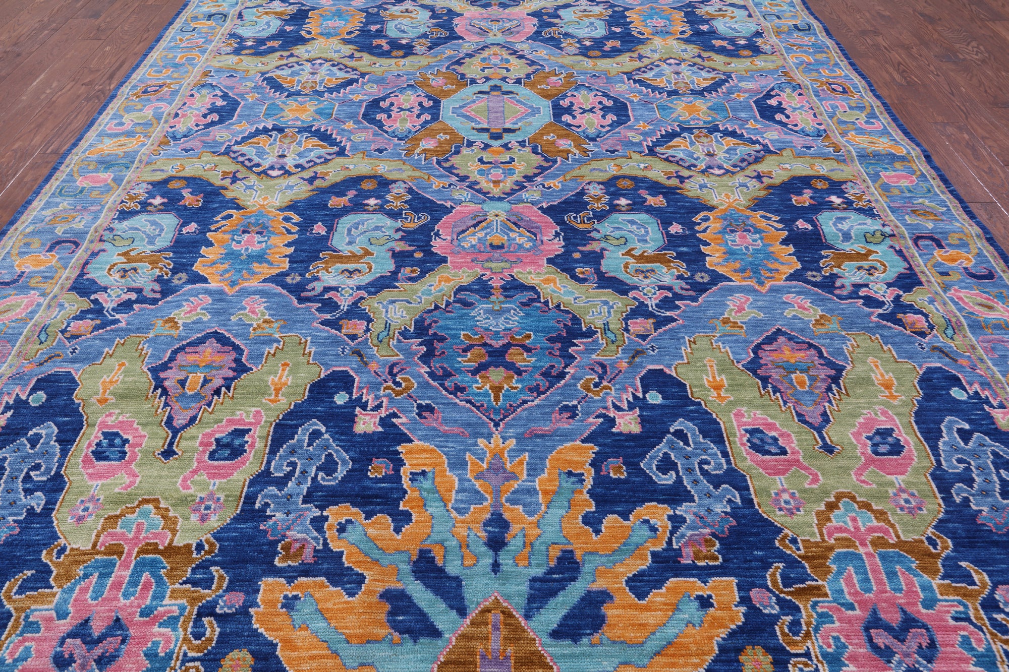 Blue Kazak Hand Knotted Wool Rug - 10' 4" X 13' 11" - Golden Nile