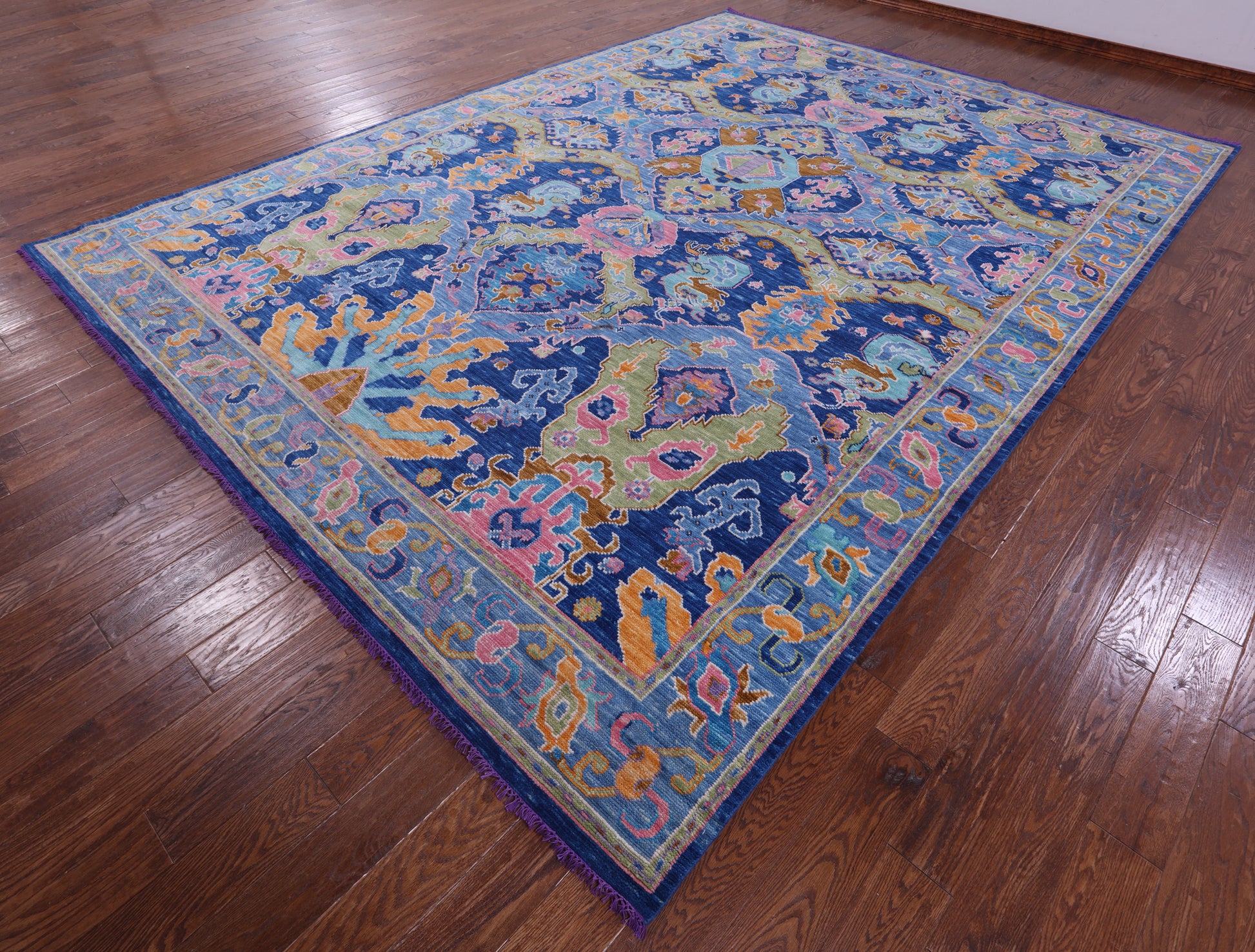 Blue Kazak Hand Knotted Wool Rug - 10' 4" X 13' 11" - Golden Nile