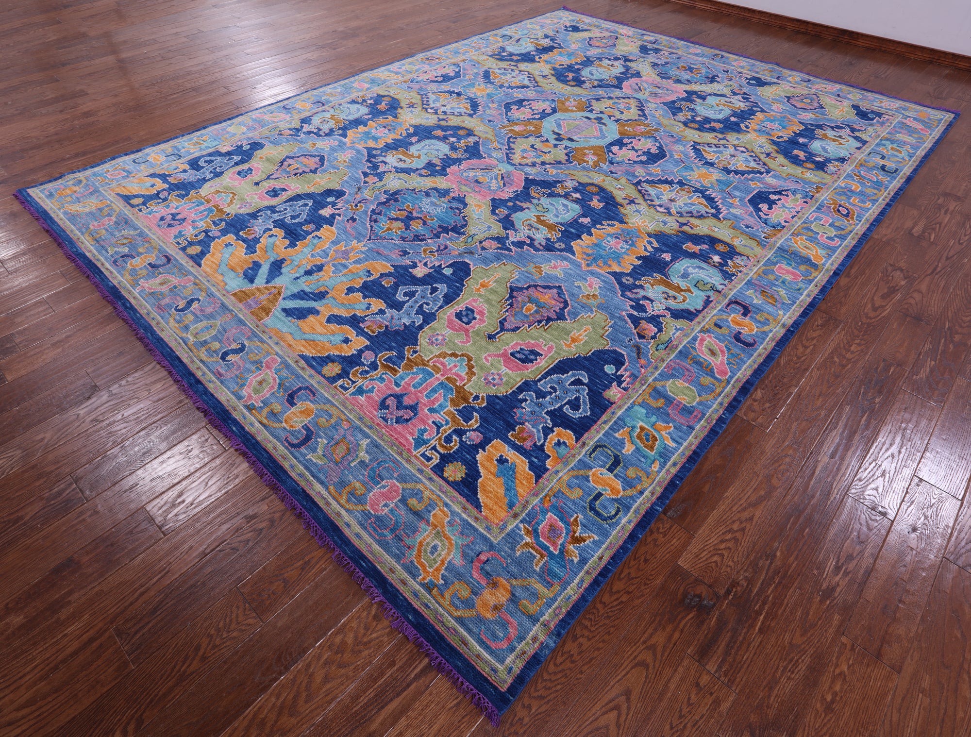 Blue Kazak Hand Knotted Wool Rug - 10' 4" X 13' 11" - Golden Nile