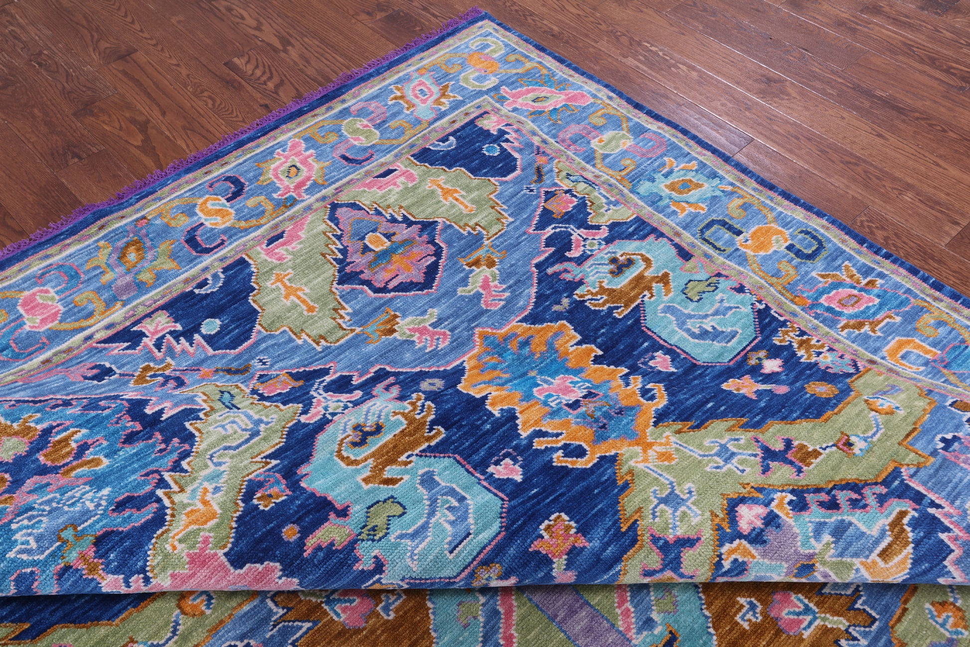 Blue Kazak Hand Knotted Wool Rug - 10' 4" X 13' 11" - Golden Nile