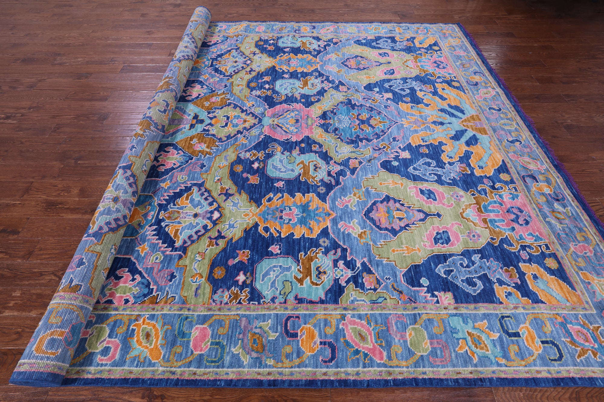 Blue Kazak Hand Knotted Wool Rug - 10' 4" X 13' 11" - Golden Nile