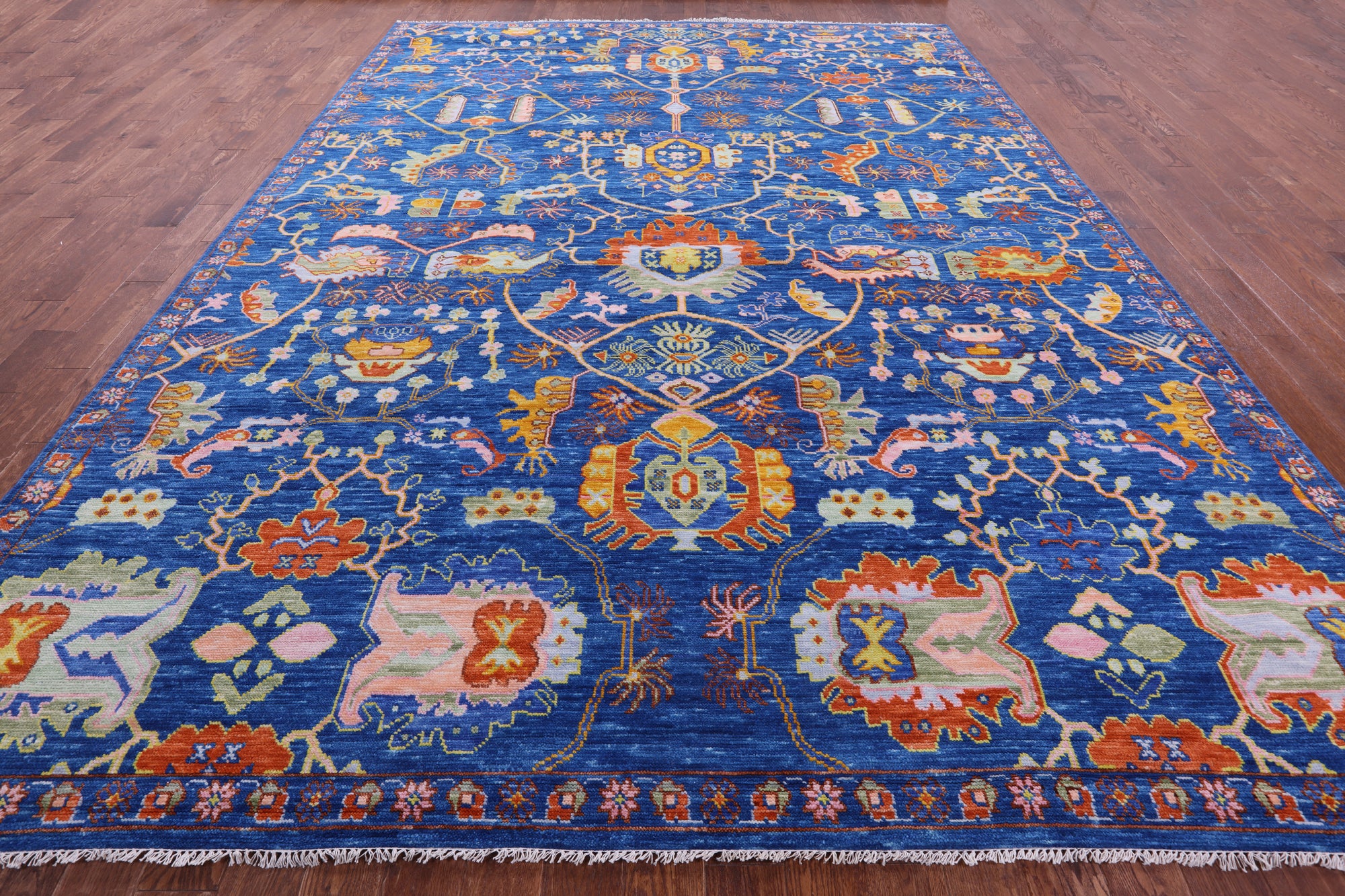 Blue Heriz Serapi Hand Knotted Wool Rug - 10' 3" X 14' 0" - Golden Nile