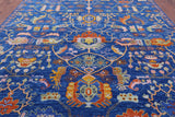 Blue Heriz Serapi Hand Knotted Wool Rug - 10' 3" X 14' 0" - Golden Nile