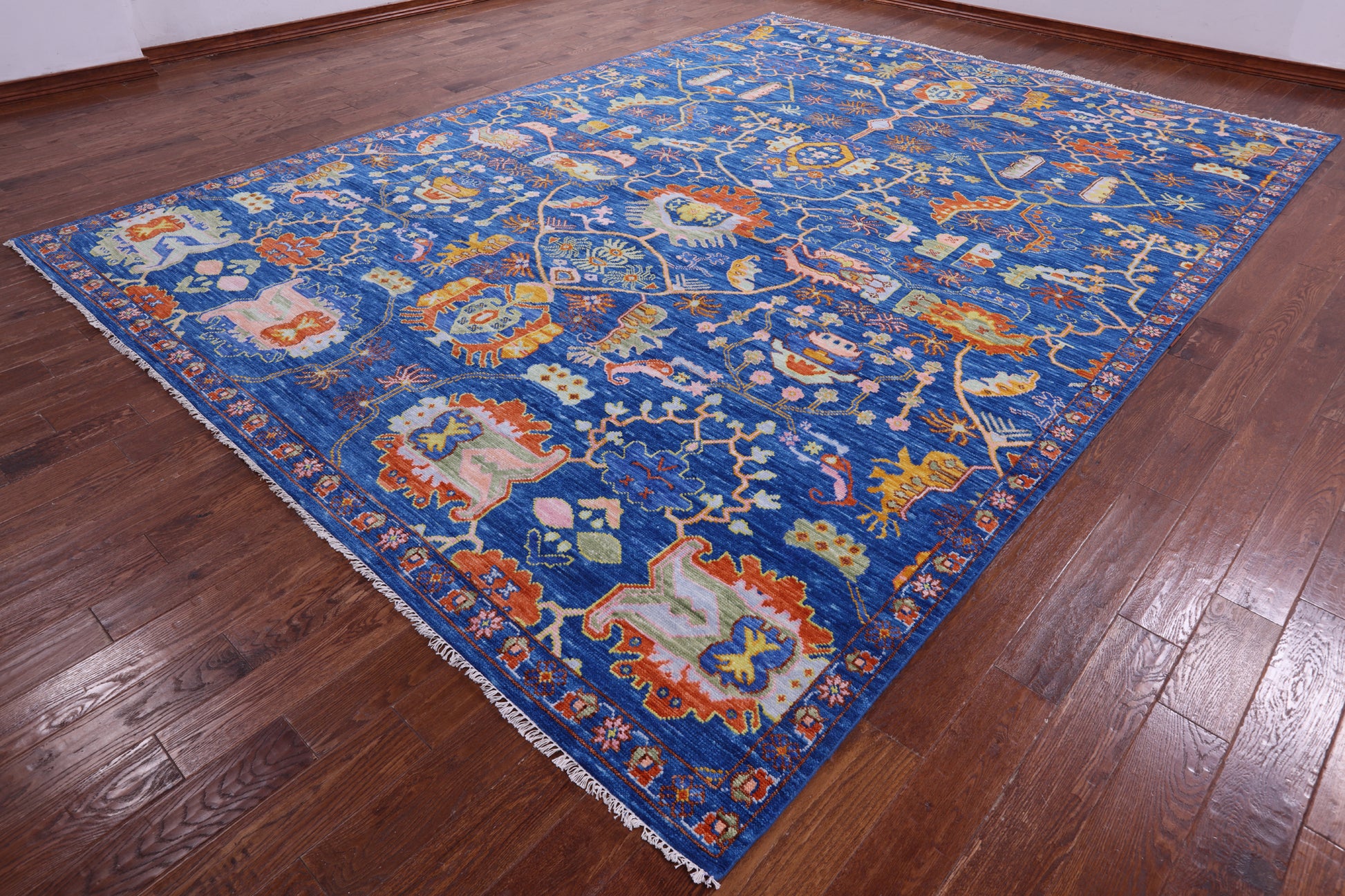 Blue Heriz Serapi Hand Knotted Wool Rug - 10' 3" X 14' 0" - Golden Nile