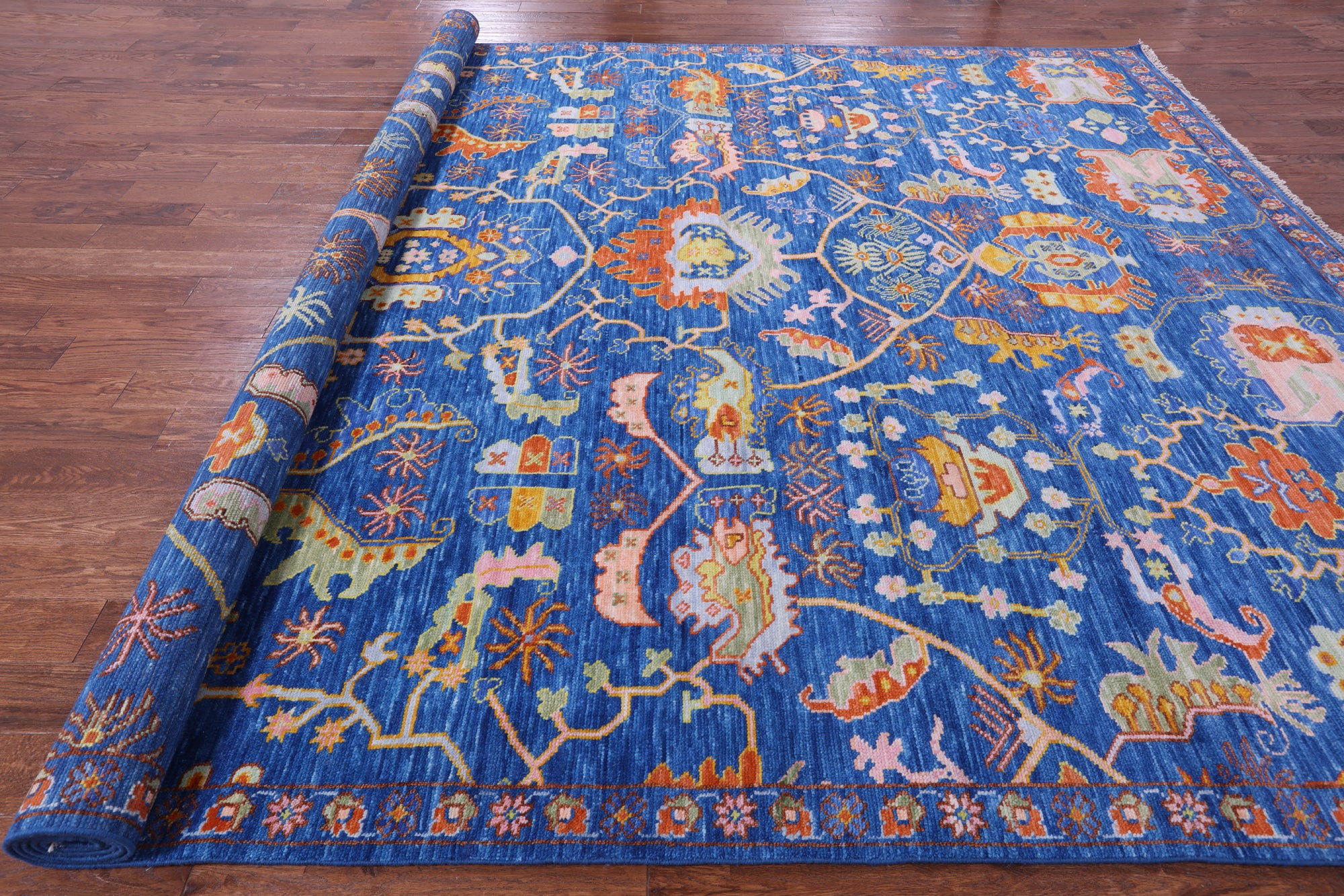 Blue Heriz Serapi Hand Knotted Wool Rug - 10' 3" X 14' 0" - Golden Nile
