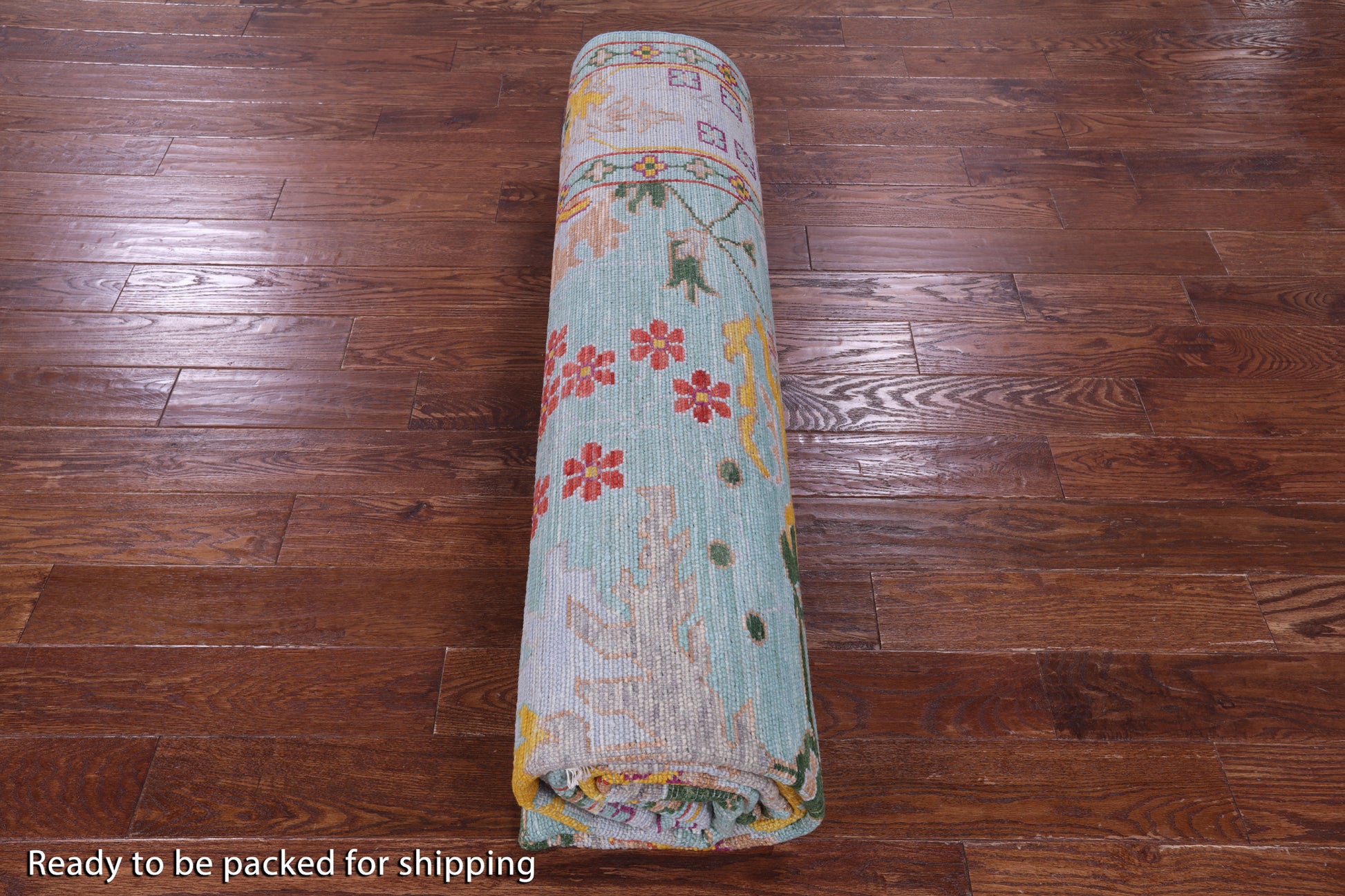 Blue Turkish Oushak Hand Knotted Wool Rug - 9' 2" X 12' 6" - Golden Nile