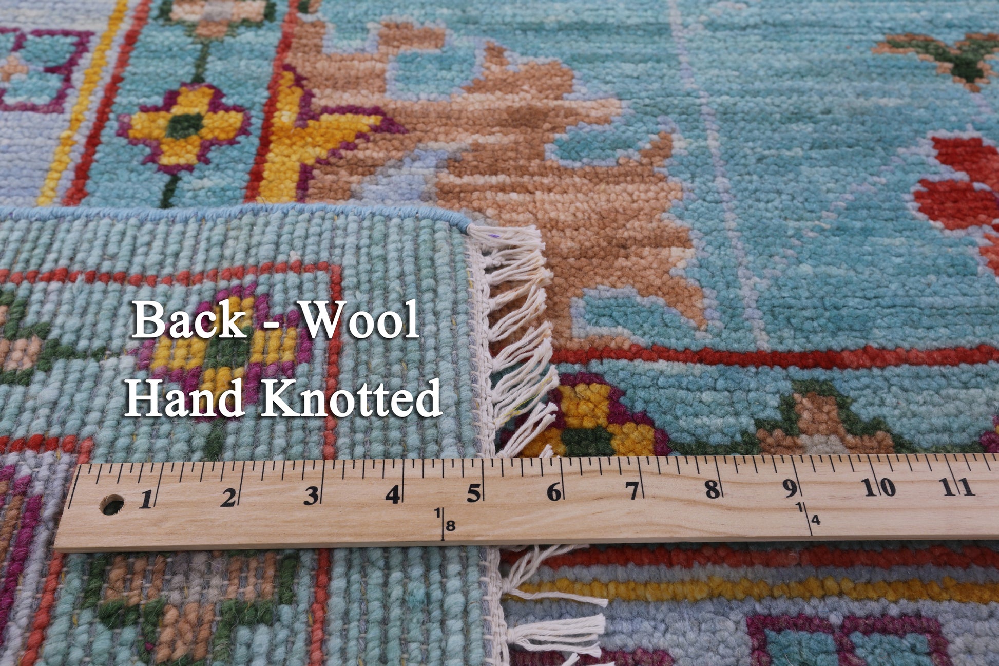 Blue Turkish Oushak Hand Knotted Wool Rug - 9' 2" X 12' 6" - Golden Nile