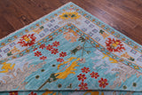 Blue Turkish Oushak Hand Knotted Wool Rug - 9' 2" X 12' 6" - Golden Nile