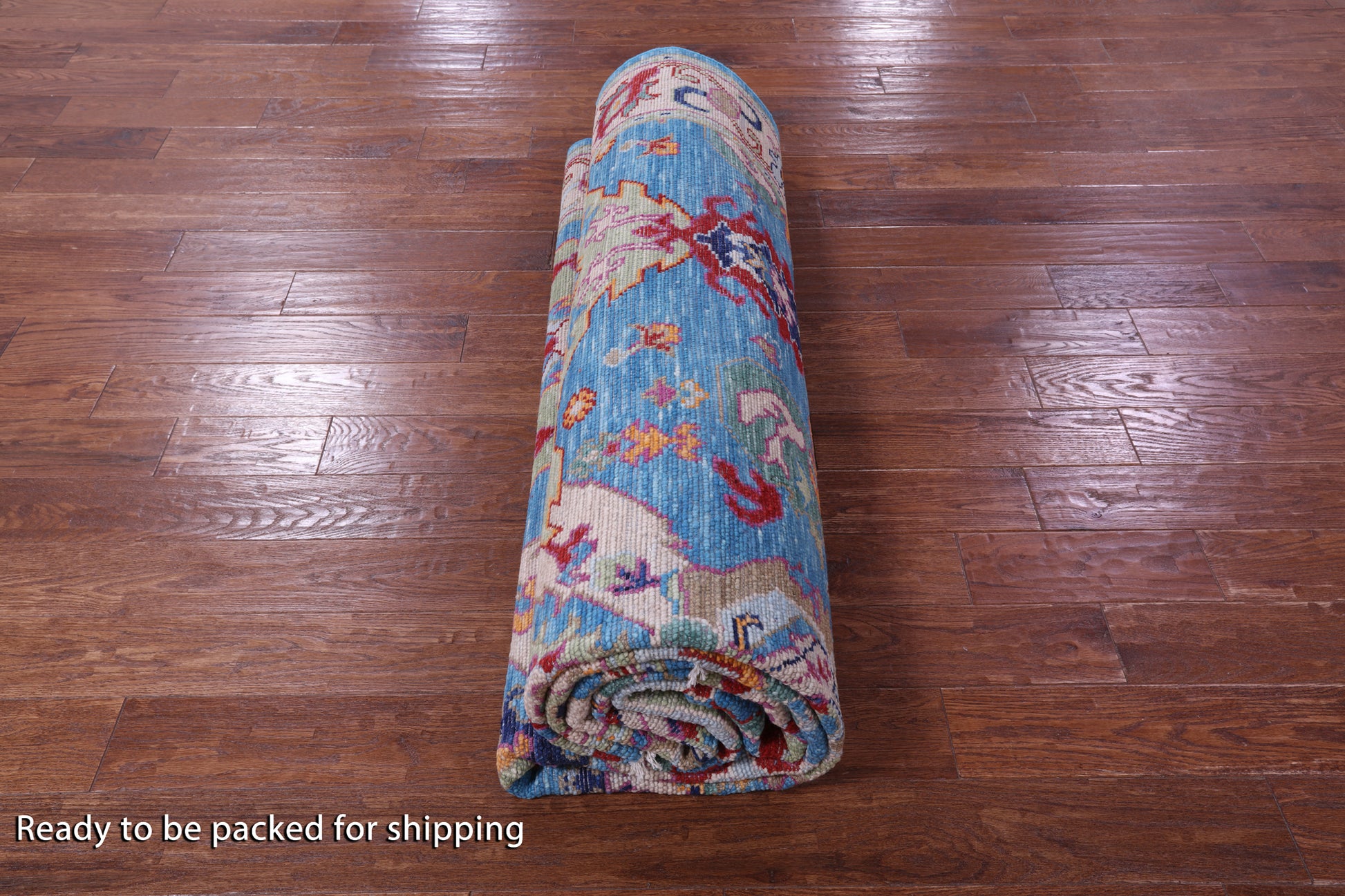 Blue Kazak Hand Knotted Wool Rug - 9' 0" X 12' 7" - Golden Nile