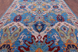 Blue Kazak Hand Knotted Wool Rug - 9' 0" X 12' 7" - Golden Nile