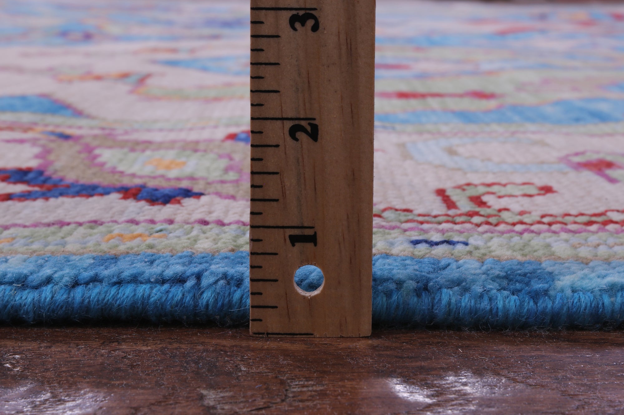 Blue Kazak Hand Knotted Wool Rug - 9' 0" X 12' 7" - Golden Nile